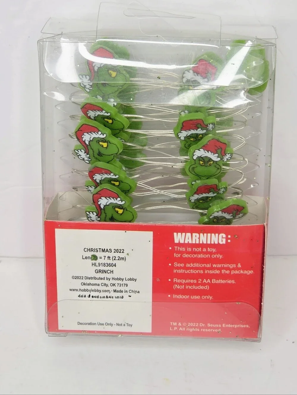 Dr Seuss The Grinch Who Stole Christmas 20 Count LED Micro String Light‎ Set